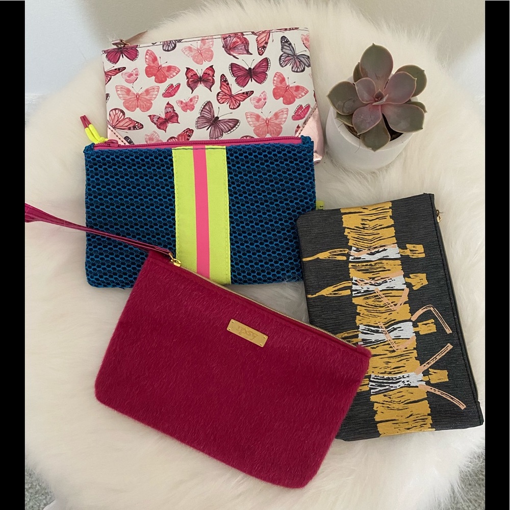 Bundle of 4 Ipsy cosmetic bag wristlet cases